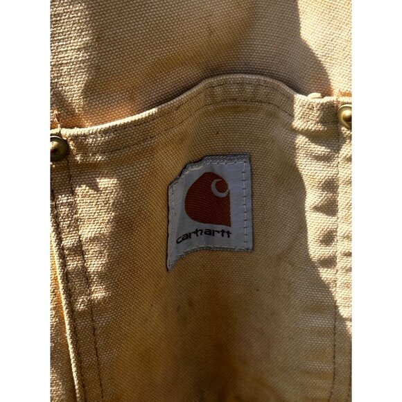 Carhartt Chore Coat Tan Mens Workwear Heavy Duty Canvas Blanket Lined Jacket - Picture 8 of 15